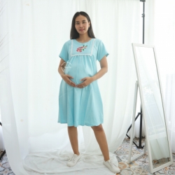 Pauline Dress Baju Ibu Hamil Menyusui Bordir Bunga Renda Putih Modis Cantik   DRO 978 1  large